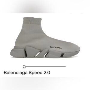 Authentic Balenciaga Speed 2.0 Sock Sneaker in Gray